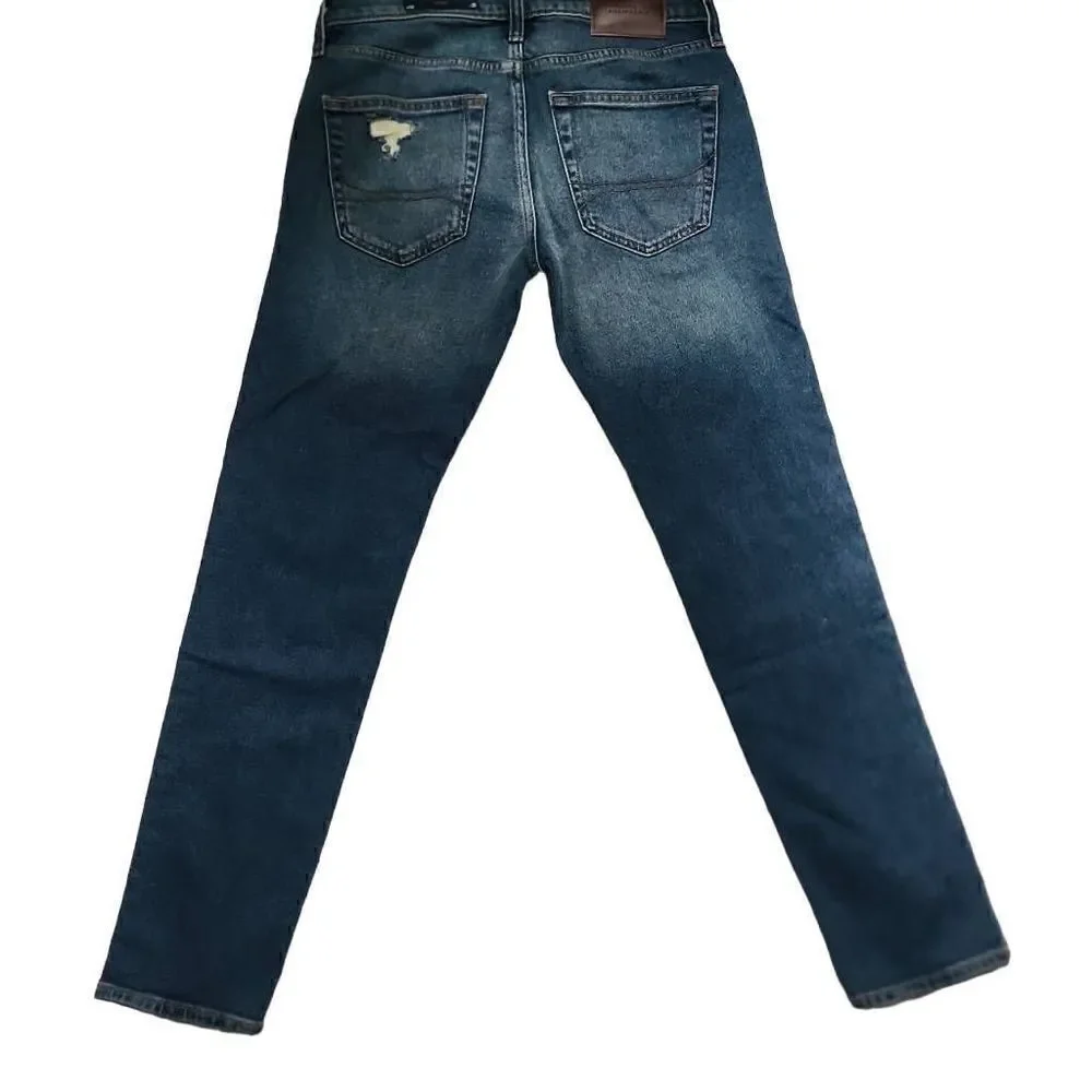 Hollister Men's Size 28 x 30 Blue Epic Flex Skinny Distressed Jeans